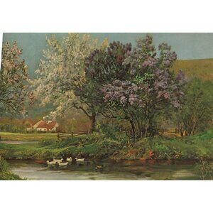 Vintage Calendar Print Ducks in the Water 5x7